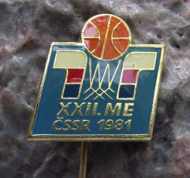 1981 FIBA Eurobasket Mens European Basketball IBF Championships Pin Badge - Badgecrazy