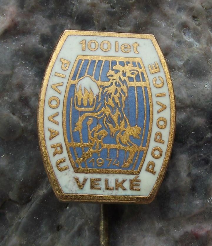 1974 Pivovar Velke Popovice Kozel 100th Anniversary Brewery Beer Lager Pin Badge - Badgecrazy