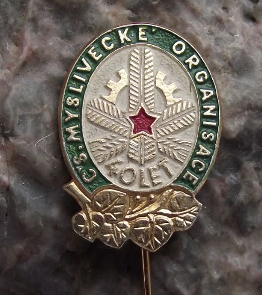 Vintage CMS Czech Hunting Association 40th Anniversary Members Hunters Pin Badge - Badgecrazy