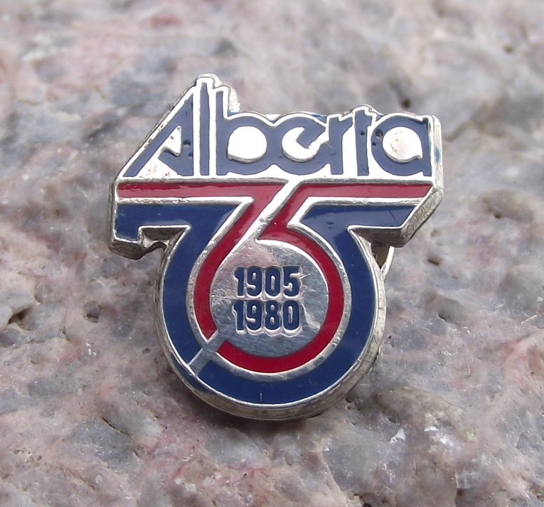 1980 Alberta Province Western Canada 75th Anniversary Canadian Hat Pin Badge - Badgecrazy