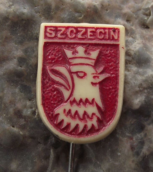Szczecin Stettin Eagle Head Poland Tourist Heraldic Crest Coat of Arms Pin Badge - Badgecrazy
