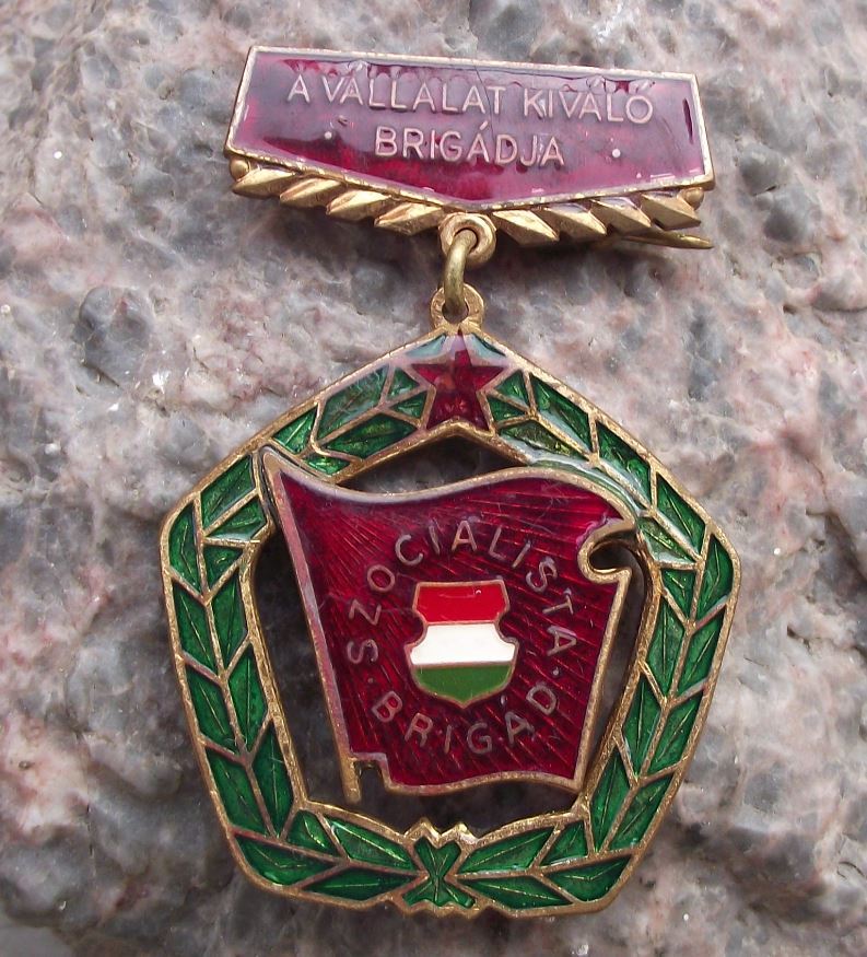 Antique Magyar Szocialista Brigad Hungarian Socialist Brigade Medal Pin Badge - Badgecrazy