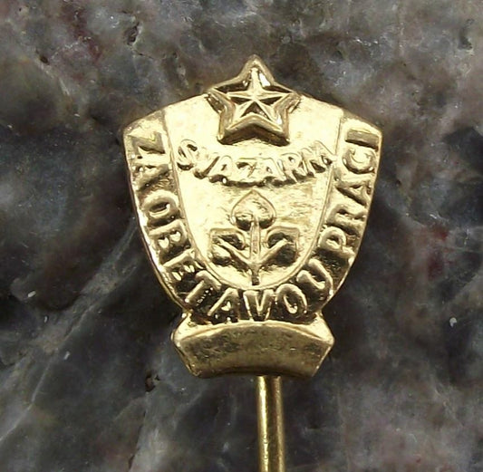 Vintage Svazarm Czechoslovakia Military Cold War Army Self Sacrifice Pin Badge - Badgecrazy