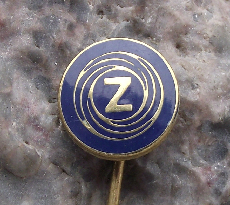 Vintage CZ Weapons Pistols Rifles Gun Factory Czechoslovakia Logo Blue Pin Badge - Badgecrazy