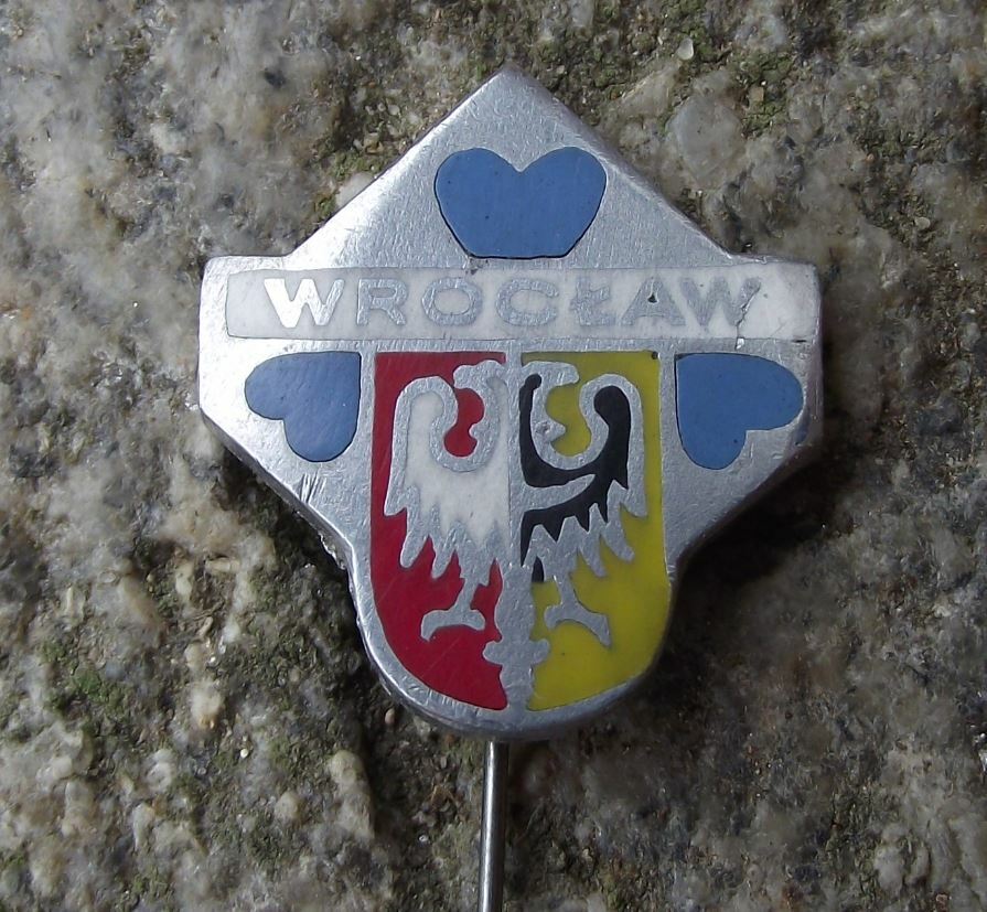 Antique Wroclaw Poland Heraldic Eagle Crest Polish Coat of Arms Pin Badge - Badgecrazy
