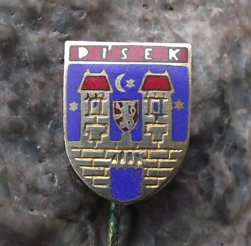 Antique Pisek Czech Czechoslovakia Coat of Arms Heraldic Crest Pin Badge - Badgecrazy