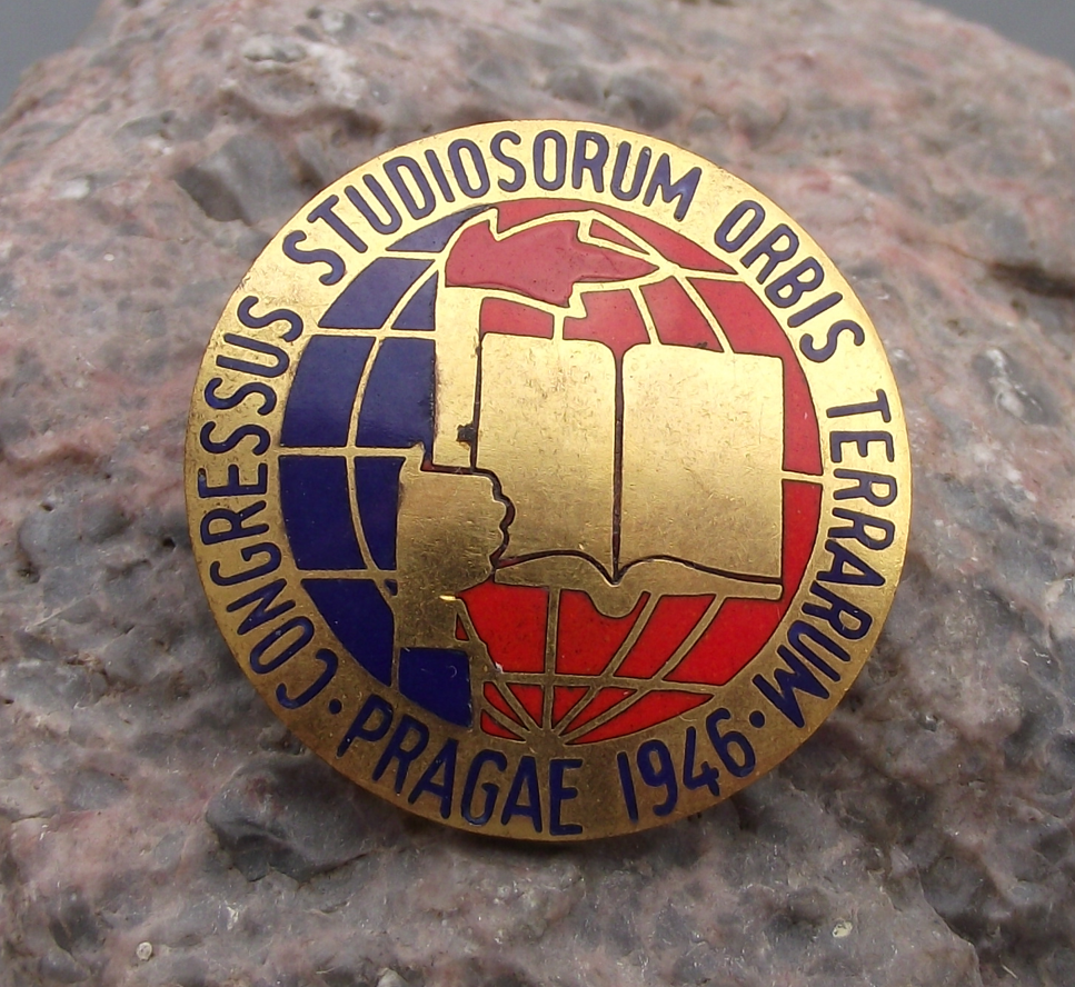 1946 Rare International Union of Students IUS Congress Numbered 275 Pin Badge