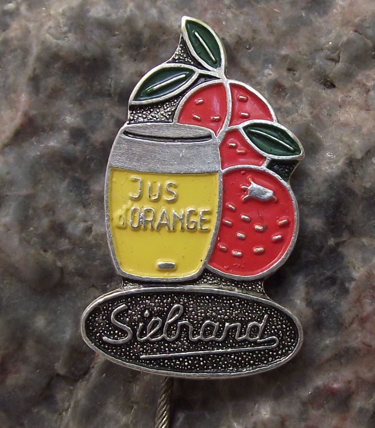 Antique Siebrand Jus d Orange Juice Bottle Holland Soft Drinks Orange Pin Badge - Badgecrazy