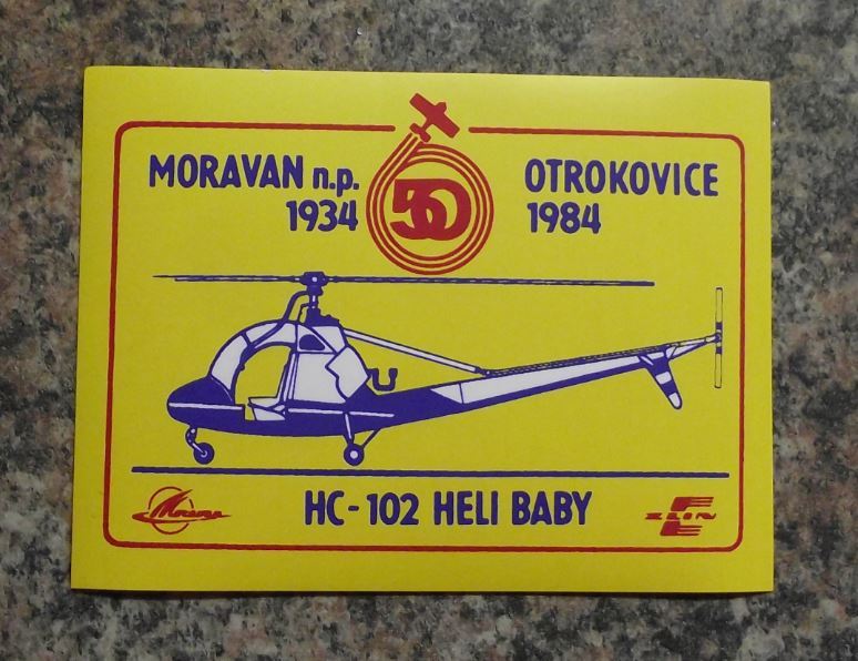 1984 Moravan Zlin HC-102 HC 102 Heli Baby Helicopter Aircraft Decal Sticker - Badgecrazy
