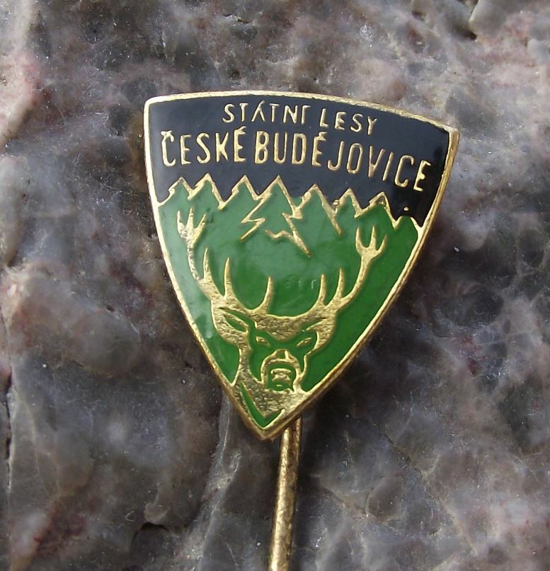 Antique Czech State Forestry Commission Ceske Budejovice Deer Stag Pin Badge - Badgecrazy