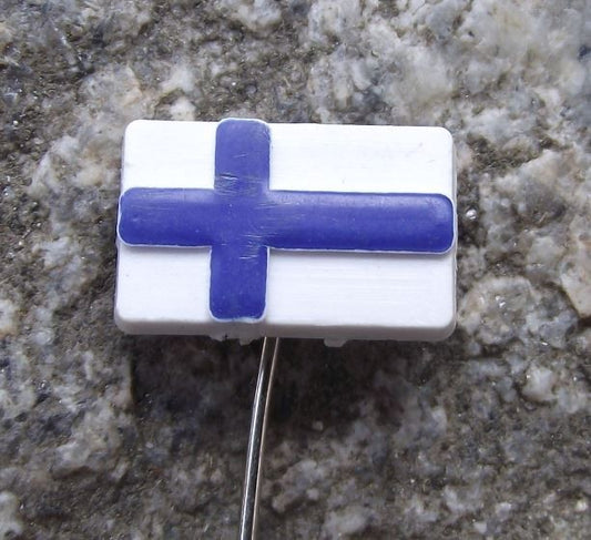 Finland Suomi Scandinavian Blue Cross on White Field Finnish Flag Pin Badge - Badgecrazy