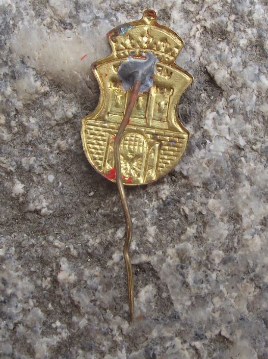Antique Krakow Poland Walled Castle City Crown Heraldic Crest Tourist Pin Badge - Badgecrazy