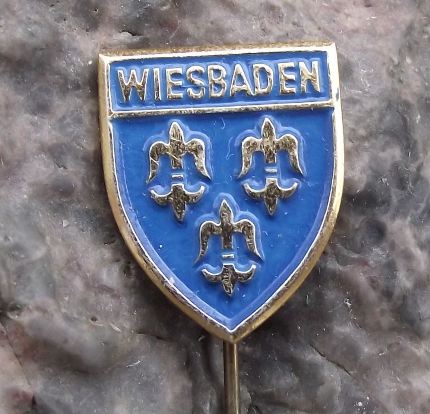 Antique Wiesbaden Germany German City Coat of Arms Heraldic Crest Pin Badge - Badgecrazy