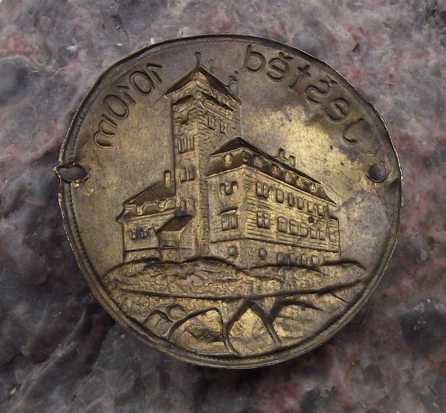 Antique Jested 1010m Czech Mountains Walking Lodge Stick Shield Stocknagel - Badgecrazy
