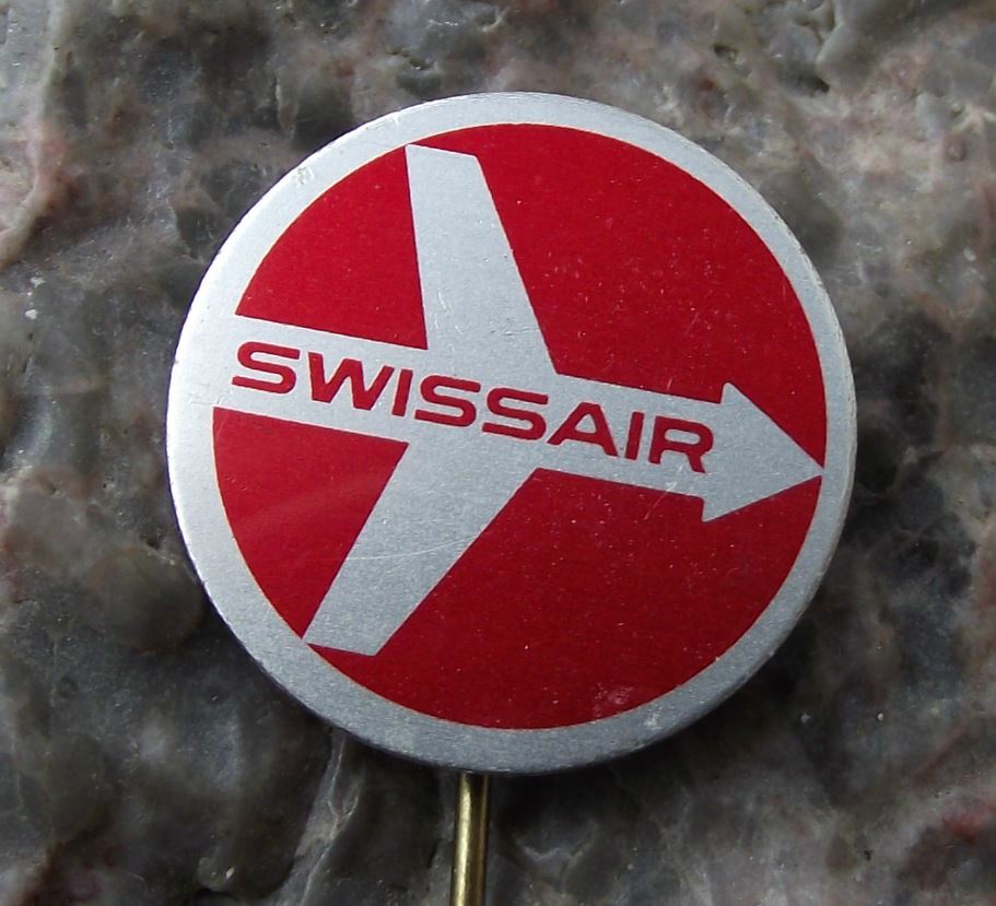 Vintage Swiss Air Swissair Airline Arrow Jet Logo Switzerland Aviation Pin Badge - Badgecrazy