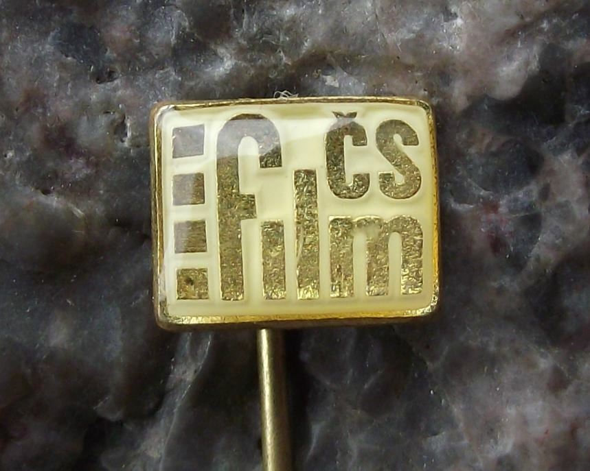 Antique Czechoslovakia CS Film CSF Film Reel Cinema Movie Company Logo Pin Badge - Badgecrazy