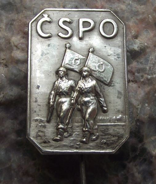 Antique CSPO Czech Fire Fighter Union Fireman Emergency Military Army Pin Badge - Badgecrazy