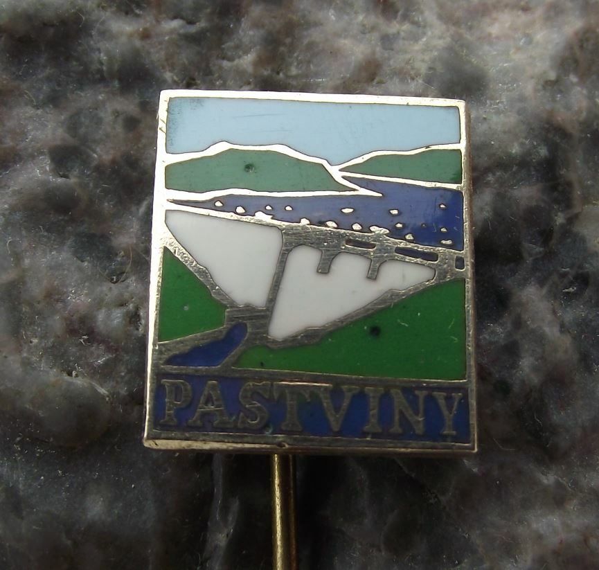 Antique Czech Eagle Mountains Orlicke Hory Pastviny Lake Dam Zamberk Pin Badge - Badgecrazy
