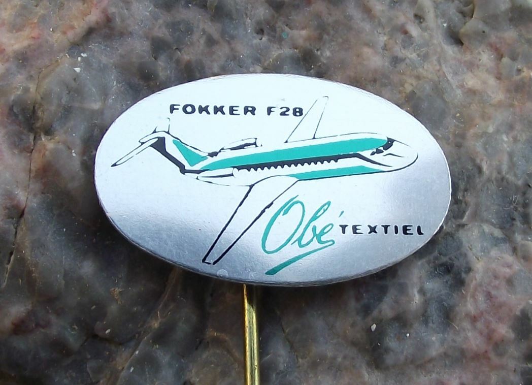 Vintage Fokker Fellowship Plane Passenger Transport Aircraft Aviation Pin Badge - Badgecrazy
