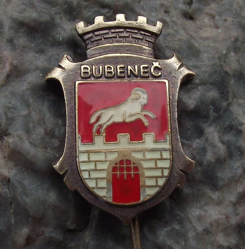 Antique Prague Bubenec District Praha 7 Heraldic Crest Coat of Arms Pin Badge - Badgecrazy