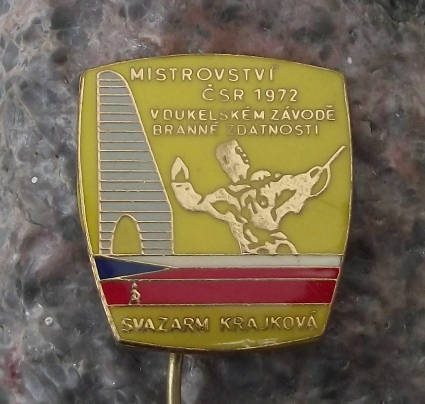 1972 Svazarm Czechoslovakia Army Reserve War Games Exercises Dukla Pin Badge - Badgecrazy