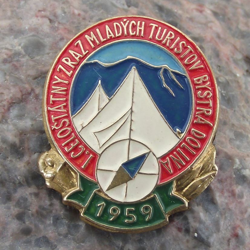 1959 Slovakia Young Pioneer Movement First Jamboree Camping Campfire Pin Badge - Badgecrazy