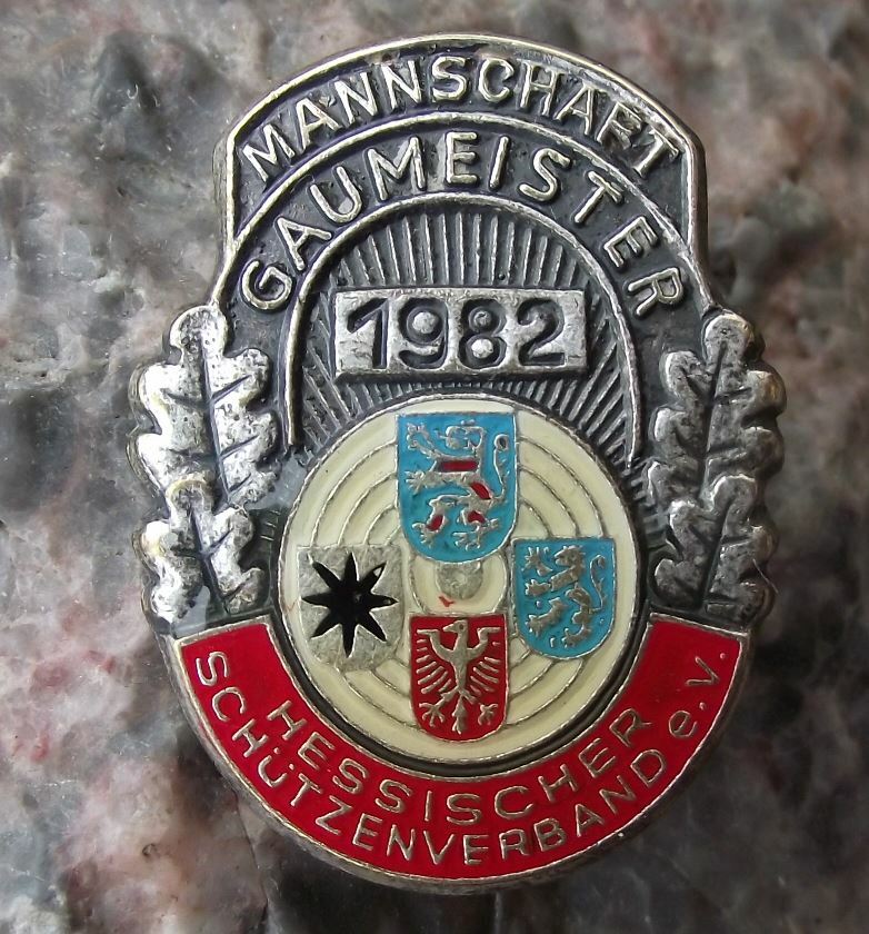 1982 Hessen Germany Gun Shooting Defence Association Winners Team Pin Badge - Badgecrazy