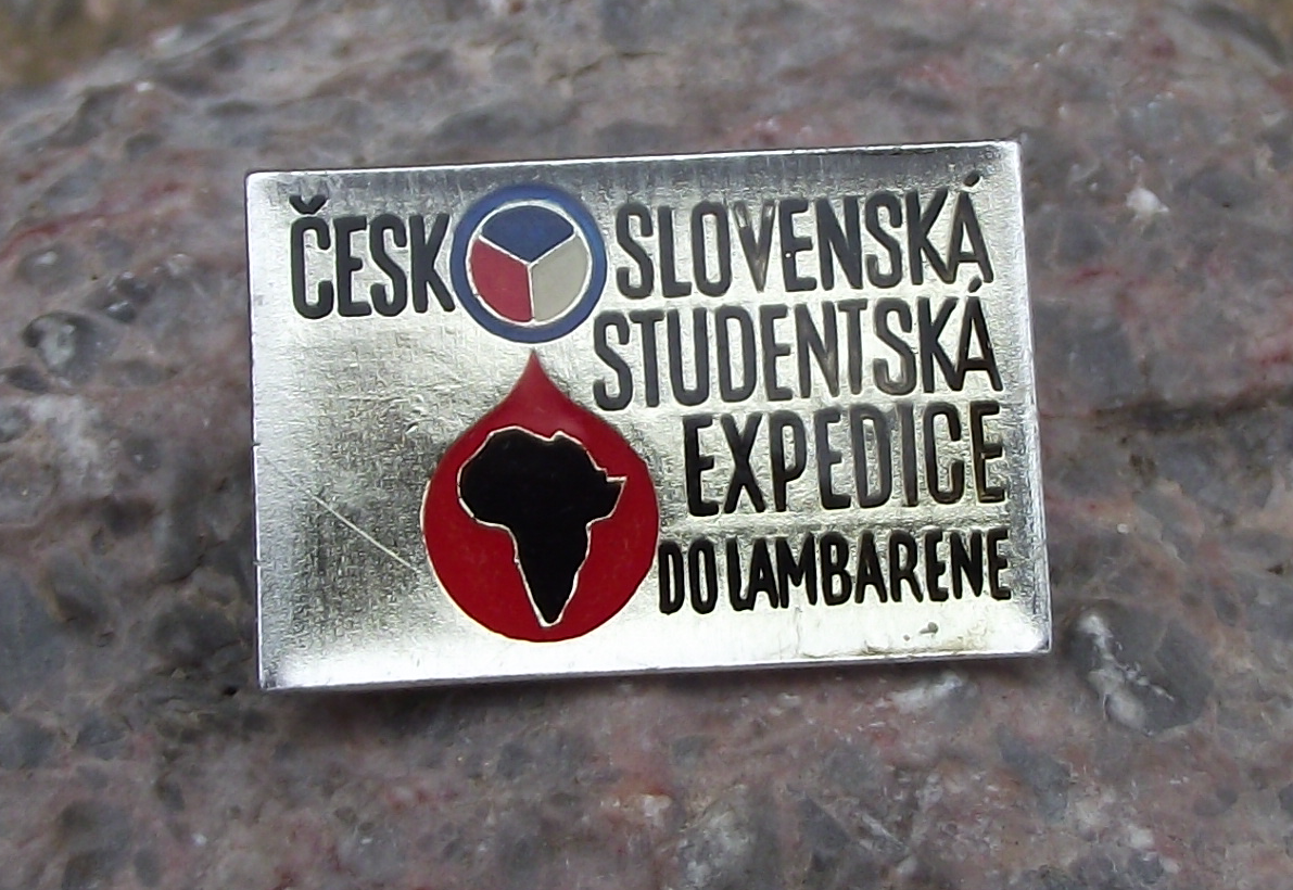 1968 Czechoslovakia Student Expedition to Lambarene Gabon Africa UIS Pin Badge - Badgecrazy