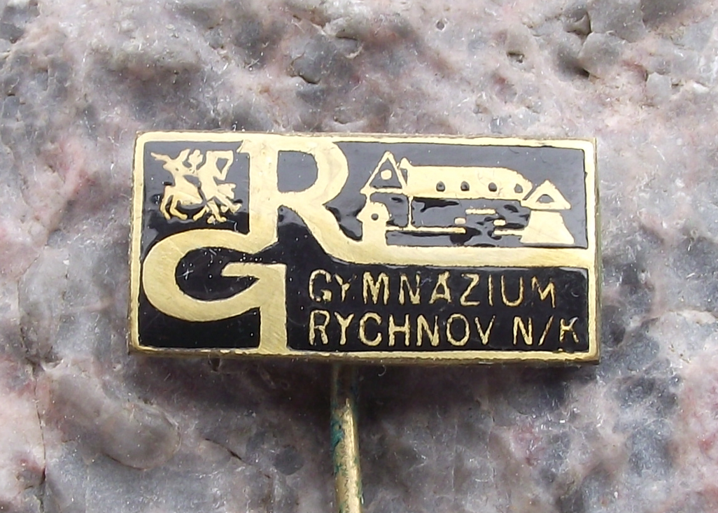 Vintage Gymnazium Rychnov nad Kneznou Czech High School Celebration Pin Badge - Badgecrazy
