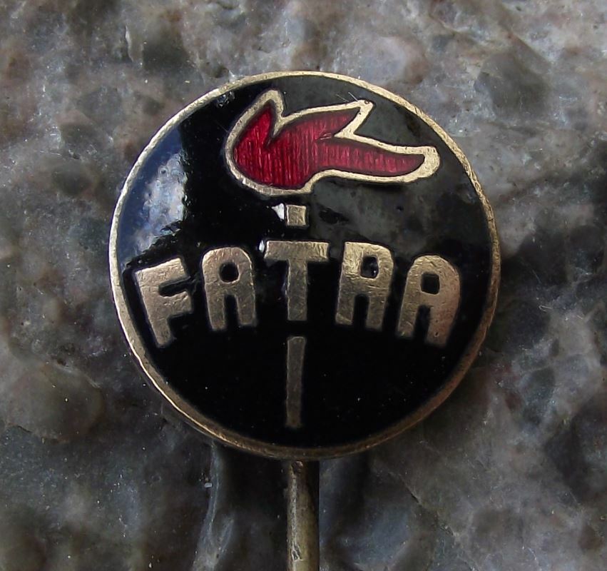 Antique Fatra Rubber Gas Masks Flaming Torch Logo Czechoslovakia Pin Badge - Badgecrazy