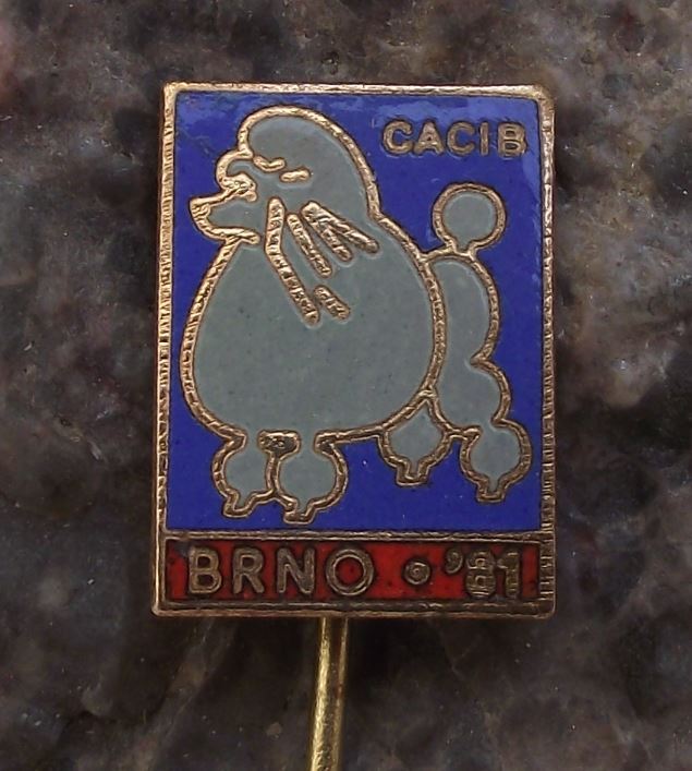 1981 CACIB Poodle Breed World Champion Dog Breeders Show Event Brno Pin Badge - Badgecrazy