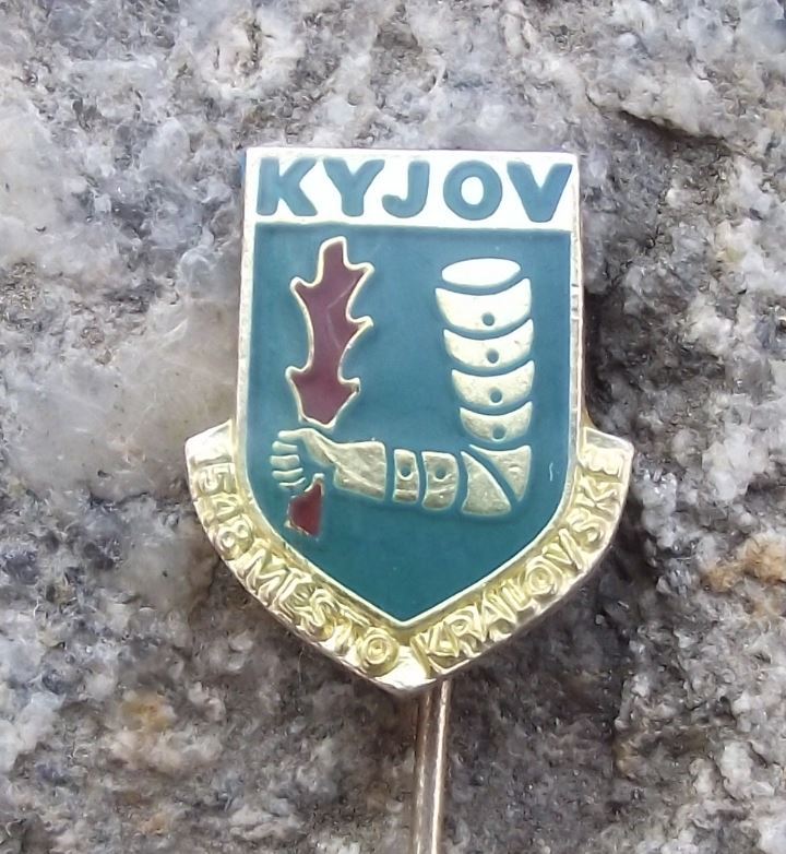 Antique Kyjov Gaya South Moravia Heraldic Crest Czech Coat of Arms Pin Badge - Badgecrazy