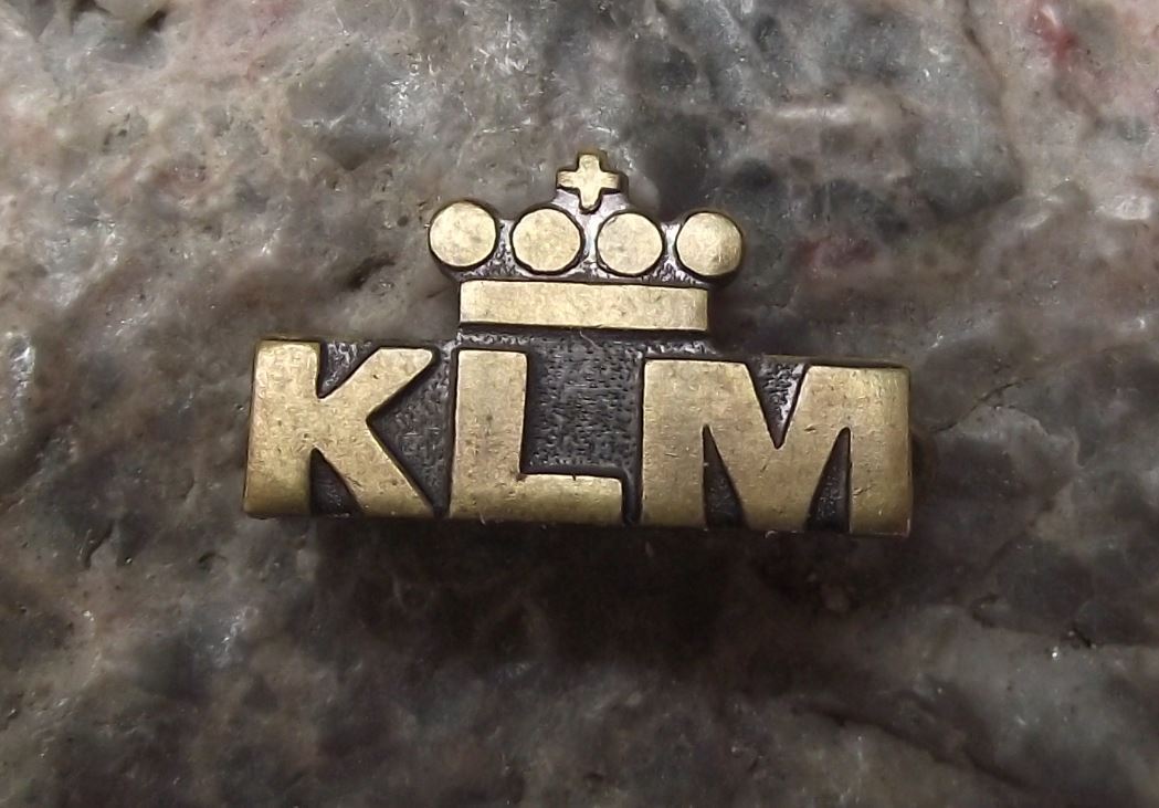 Vintage KLM Royal Dutch Airlines Holland Crown Airline Aircraft Brooch Pin Badge - Badgecrazy