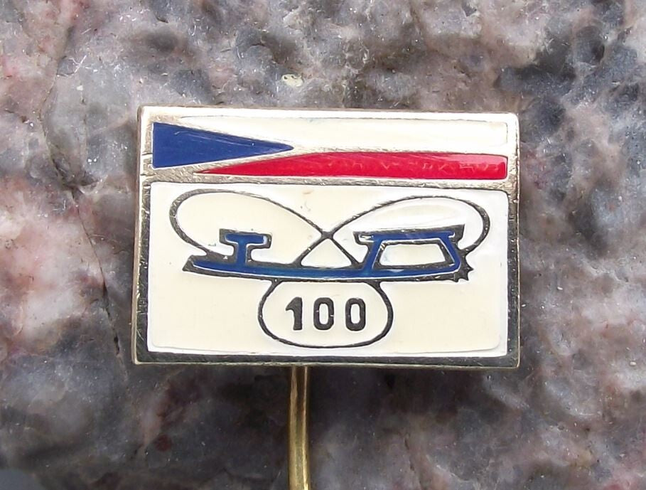 Vintage Czech Union Association Ice Figure Skaters Skating Centenary Pin Badge - Badgecrazy