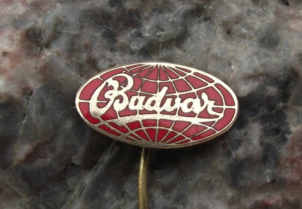 Antique Budvar Czech Budweiser Brewery Pivovar Lager Beer Pin Badge Red - Badgecrazy