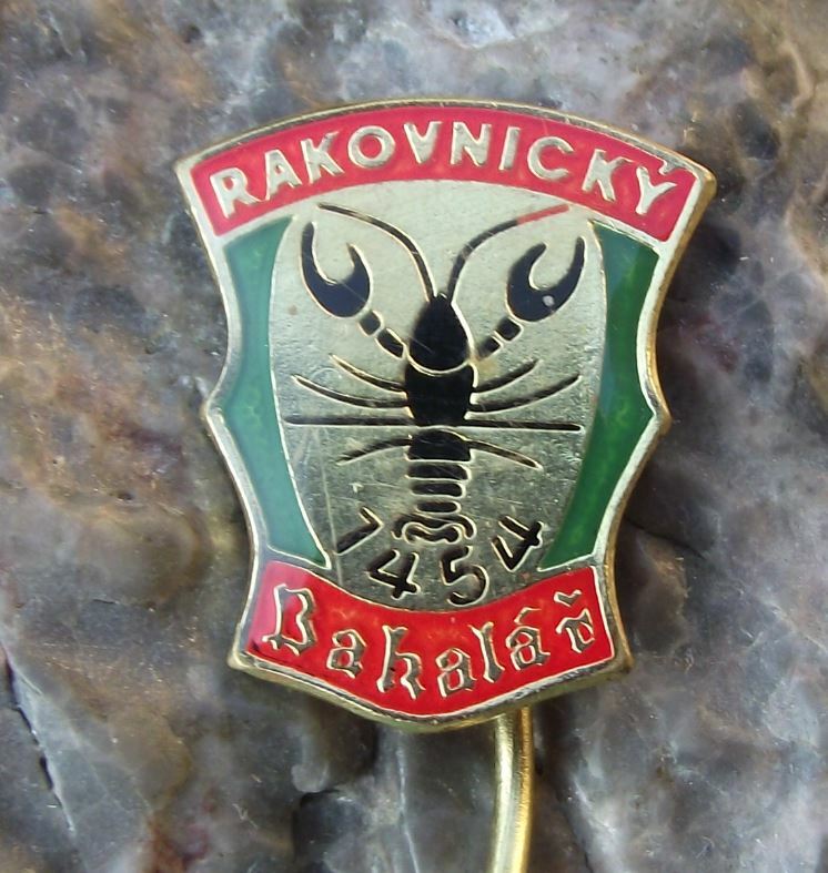 Antique Bakalar Rakovnicky Pivovar Czech Lobster Logo Brewery Beer Pin Badge - Badgecrazy