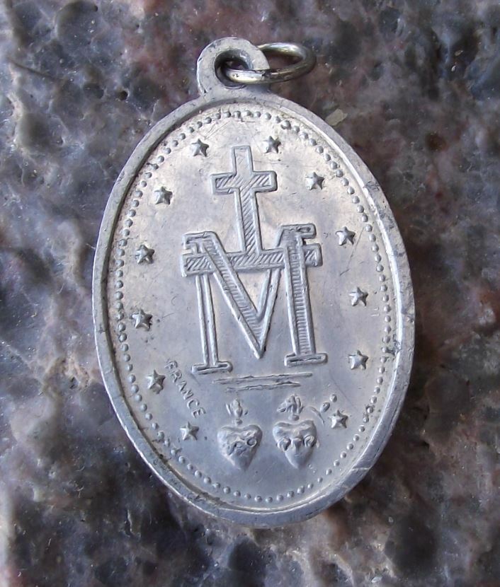 Antique Virgin Mary Without Sin Pray for Us Religious Necklace Bracelet Charm - Badgecrazy