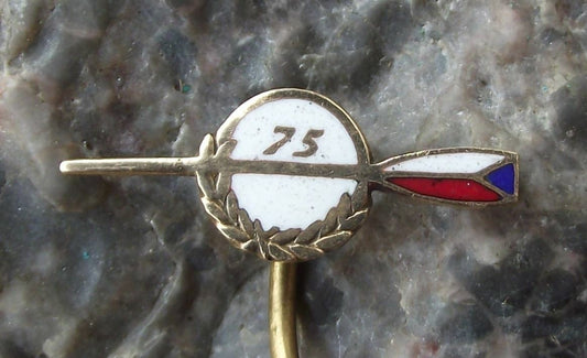 1959 Czech National Rowing Association 75th Anniversary Oar Logo Pin Badge - Badgecrazy