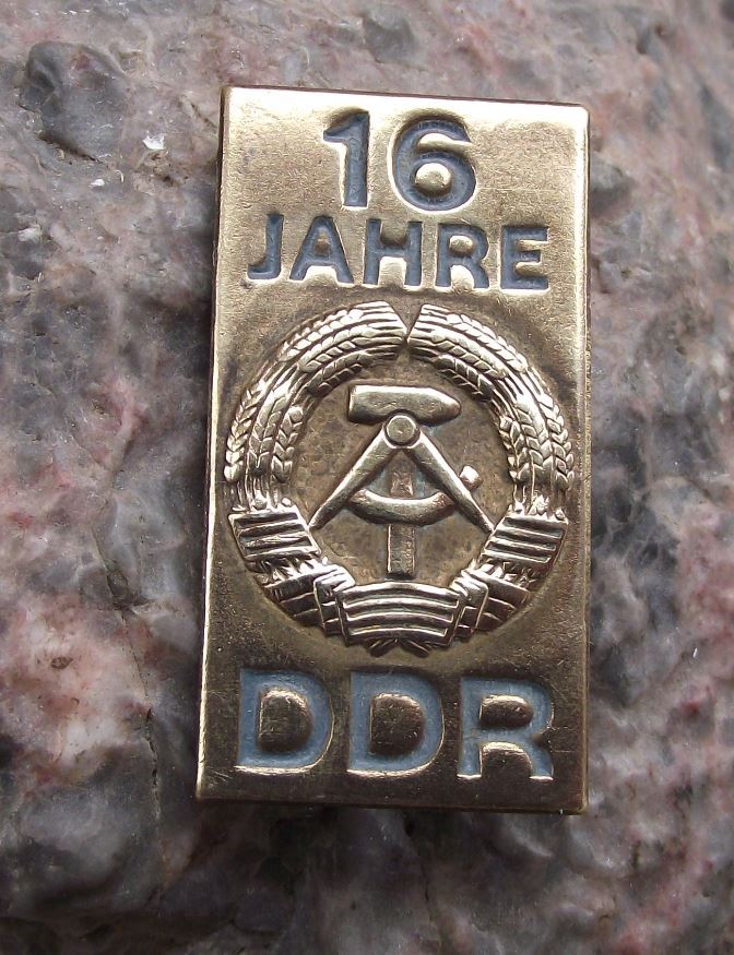 1965 East Germany DDR GDR 16th Anniversary German GDR Commemorative Pin Badge - Badgecrazy