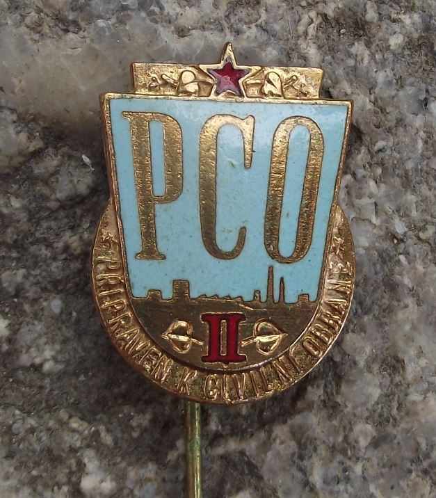 Antique Czech Civil Defense Defence PCO Prepardness Award Grade 2 Pin Badge - Badgecrazy