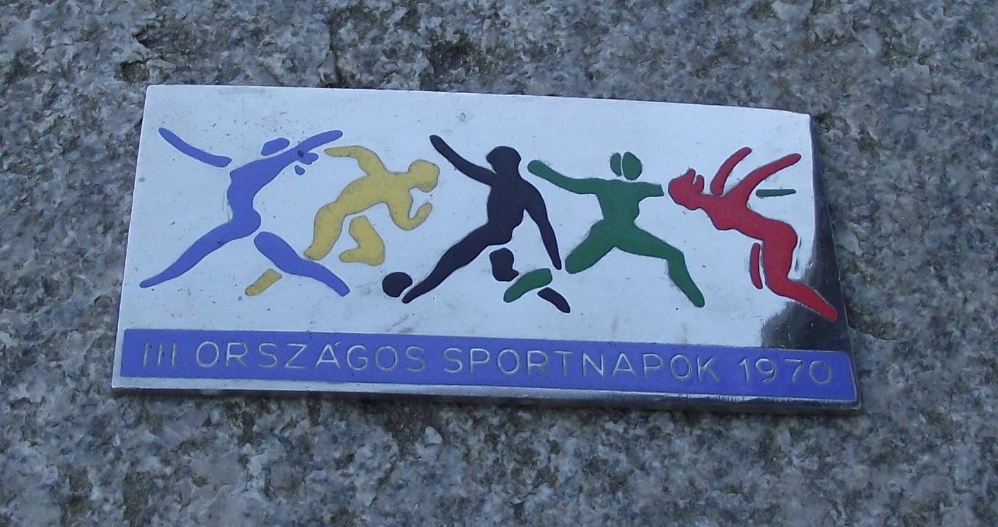 1970 Hungary 3rd III National Sports Day Hungarian Organised Exercise Plate - Badgecrazy