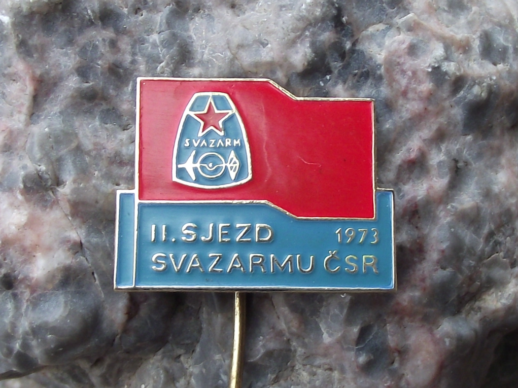 1973 Svazarm Czech Army Reserves VI 6th Military Conference Meeting Pin Badge - Badgecrazy