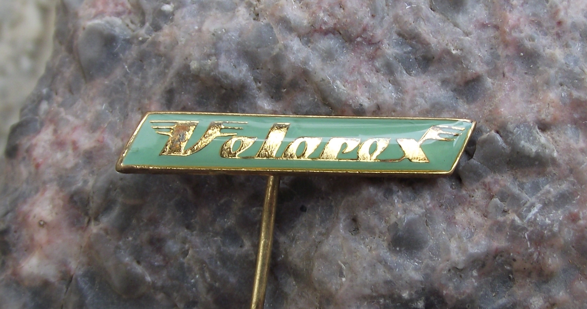 Antique Velorex Czech Motorcycle Sidecar Three Wheel Car Company Logo Pin Badge - Badgecrazy