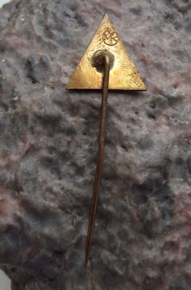 Antique Jihlava Town Square Fountain Statue Triangle Tourist Souvenier Pin Badge - Badgecrazy