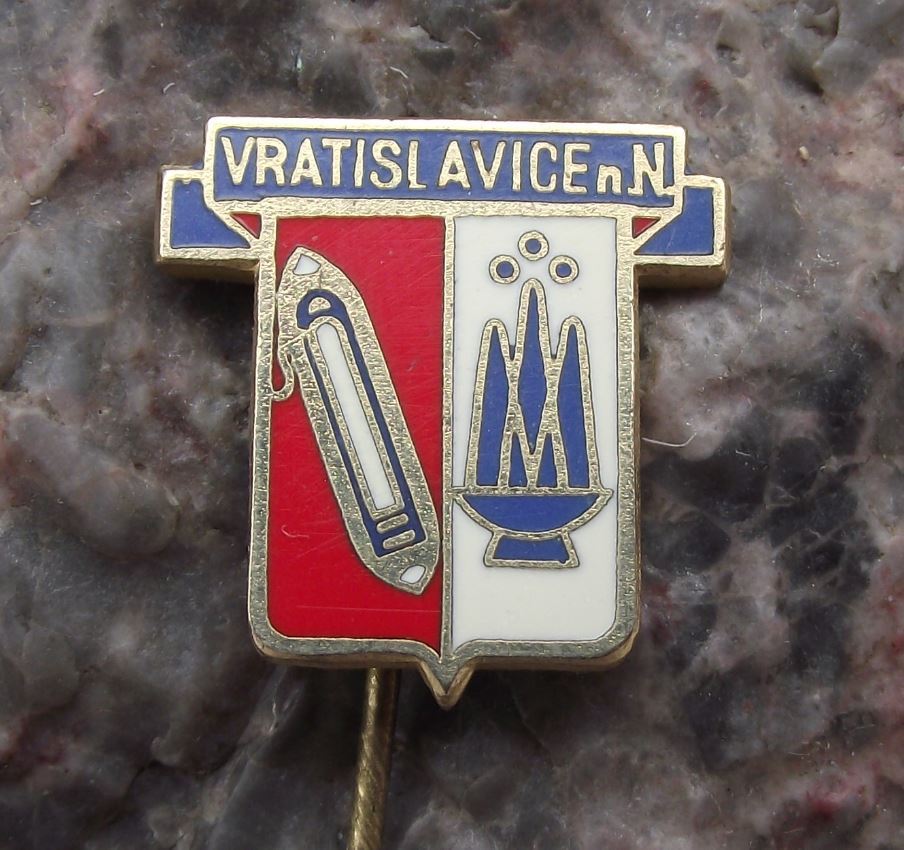 Antique Vratislavice nad Nisou Czech Town Coat of Arms Heraldic Crest Pin Badge - Badgecrazy