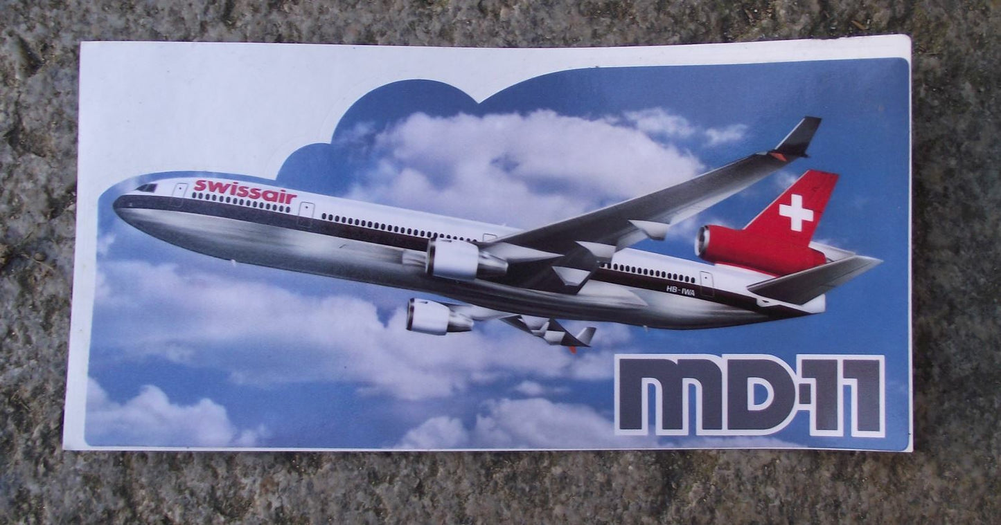 Swissair McDonnell Douglas MD-11 Switzerland Airline Aircraft Sticker Decal - Badgecrazy