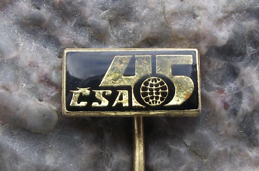 1968 CSA Czech Czechoslovakia State Airlines 45th Anniversary Aircraft Pin Badge - Badgecrazy