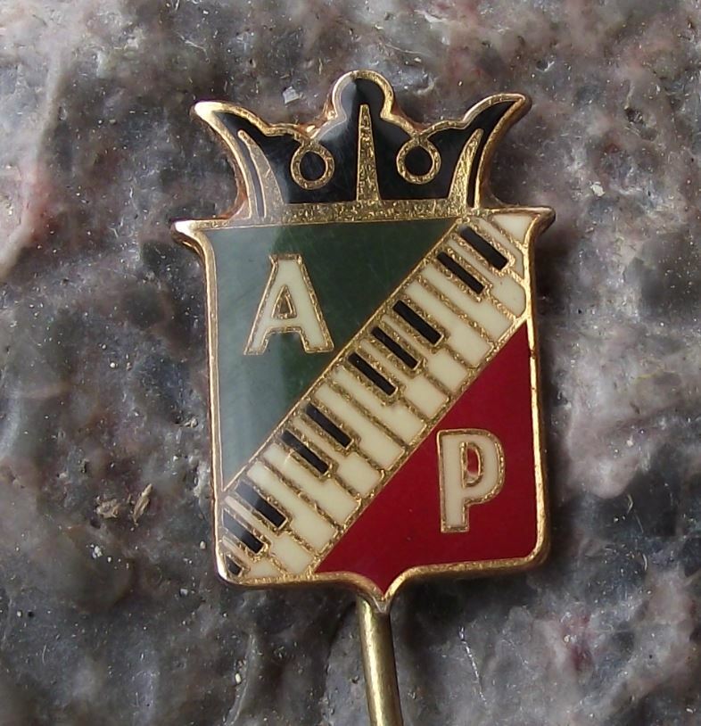 Antique AP Antonin Petrof Pianos Czech Piano Makers Company Logo Pin Badge - Badgecrazy