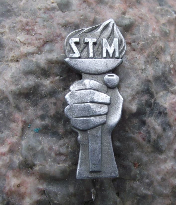 Antique STM Czechoslovakia Creativity Competition Communist Youth Pin Badge - Badgecrazy