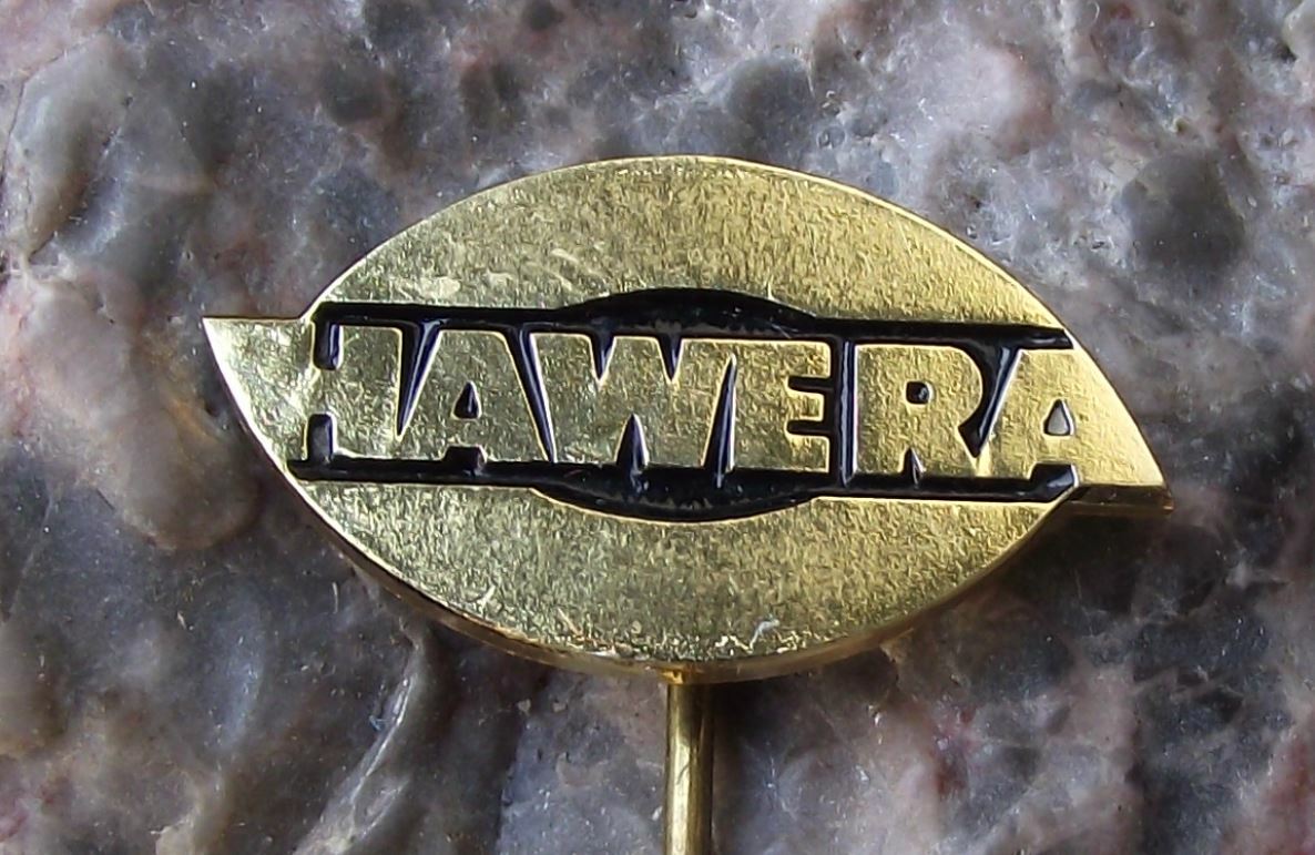 Antique Hawera Engineering Saws Drills Cutting Tools Logo Pin Badge - Badgecrazy